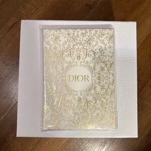 Dior White and Gold Ornate Card Holder